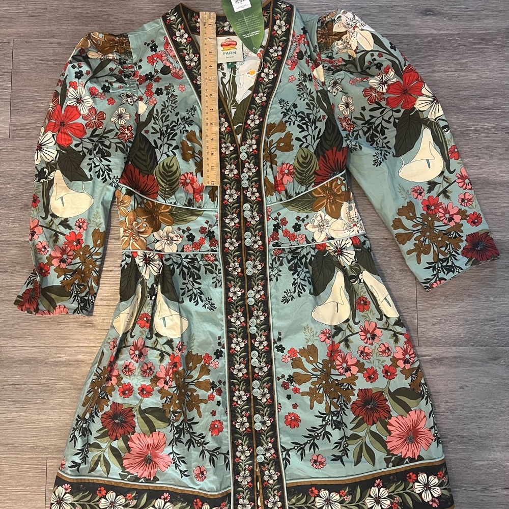 FARM Rio Beauty Bouquet Blue Mini Dress (NWT) - Picture 8 of 13